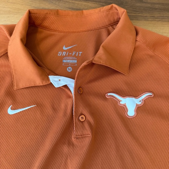 Nike Dri Fit Men’s UT University of Texas Longhorn Orange Polo Sz. Medium - Picture 3 of 6